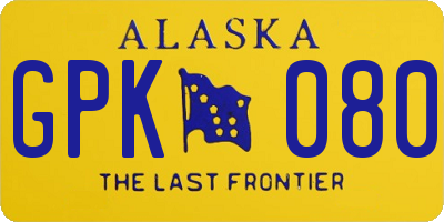 AK license plate GPK080