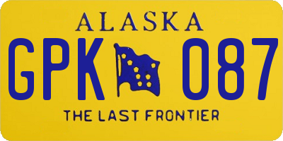 AK license plate GPK087