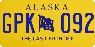 AK license plate GPK092