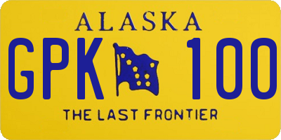 AK license plate GPK100