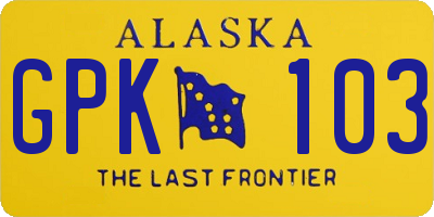AK license plate GPK103