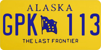 AK license plate GPK113