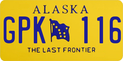 AK license plate GPK116