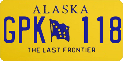 AK license plate GPK118