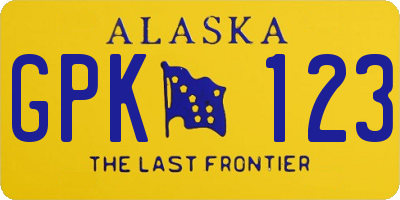 AK license plate GPK123