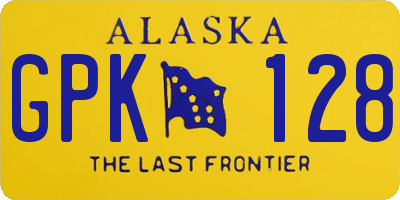 AK license plate GPK128