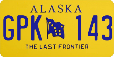AK license plate GPK143