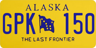 AK license plate GPK150