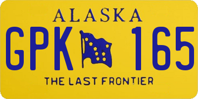 AK license plate GPK165