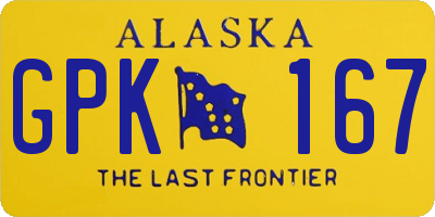 AK license plate GPK167