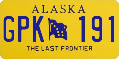 AK license plate GPK191