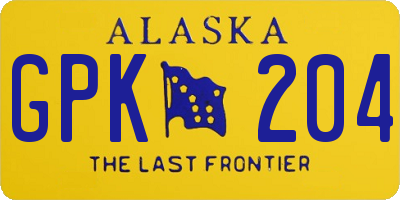 AK license plate GPK204