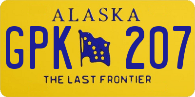 AK license plate GPK207