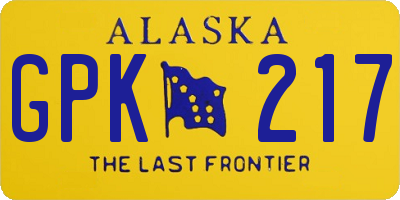 AK license plate GPK217