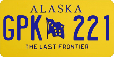 AK license plate GPK221