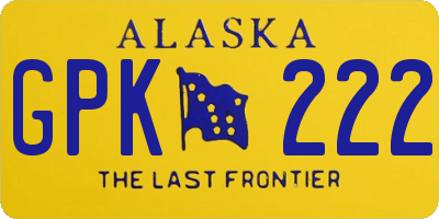 AK license plate GPK222