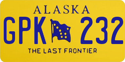AK license plate GPK232