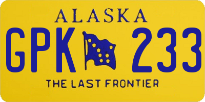 AK license plate GPK233