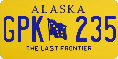 AK license plate GPK235