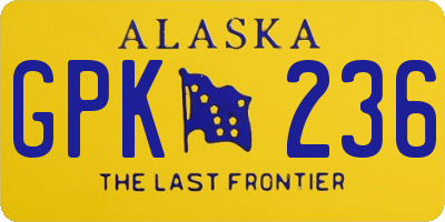 AK license plate GPK236