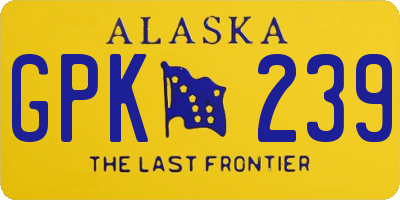 AK license plate GPK239