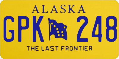 AK license plate GPK248