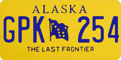 AK license plate GPK254