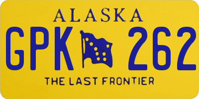 AK license plate GPK262