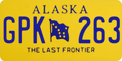 AK license plate GPK263