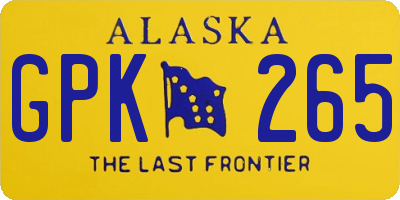 AK license plate GPK265