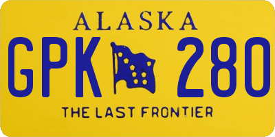 AK license plate GPK280