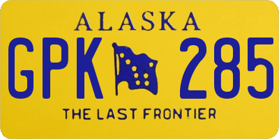AK license plate GPK285