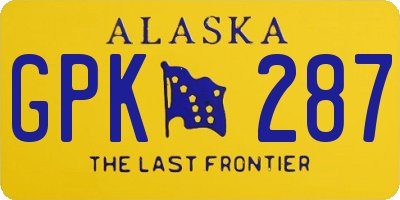 AK license plate GPK287