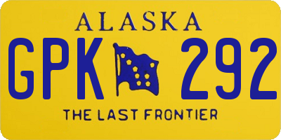 AK license plate GPK292