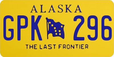 AK license plate GPK296
