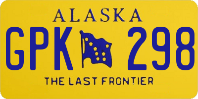 AK license plate GPK298