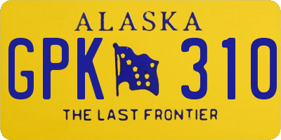 AK license plate GPK310