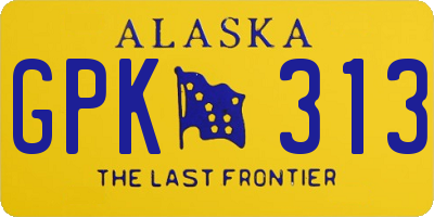 AK license plate GPK313