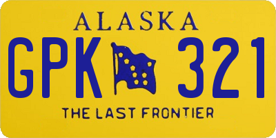 AK license plate GPK321