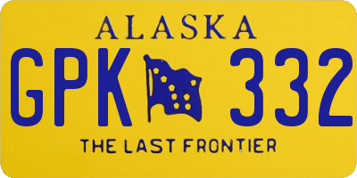AK license plate GPK332