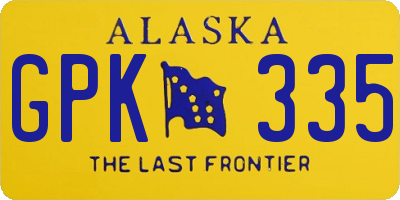AK license plate GPK335