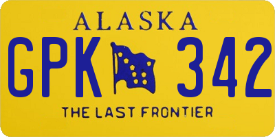 AK license plate GPK342