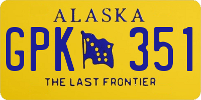 AK license plate GPK351