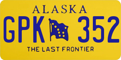 AK license plate GPK352