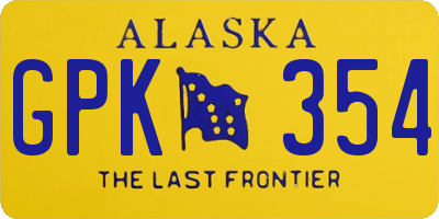 AK license plate GPK354