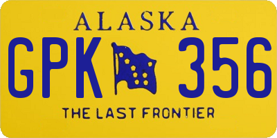 AK license plate GPK356