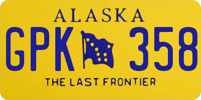 AK license plate GPK358