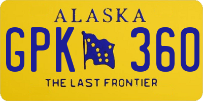 AK license plate GPK360