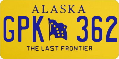 AK license plate GPK362