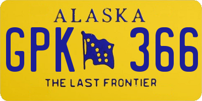 AK license plate GPK366